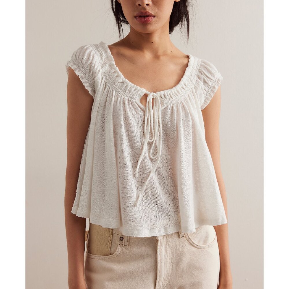 FREE PEOPLE We The Free Dahlia Tee / Optic White
